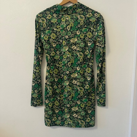 NWT Zara Retro Floral Mini Shirtdress | Size Small - Picture 5 of 8